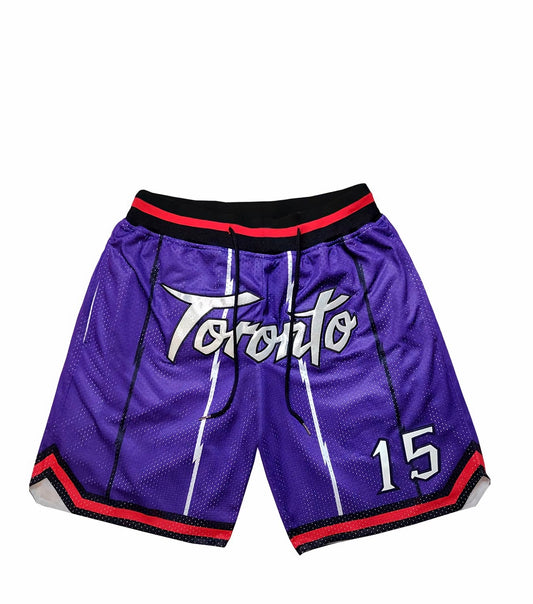 Toronto Purple Embroidered Basketball Shorts