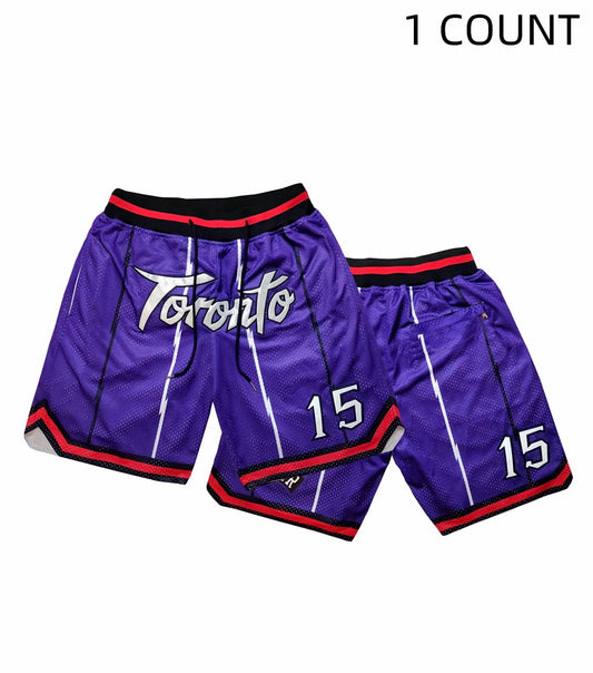 Toronto Purple Embroidered Basketball Shorts