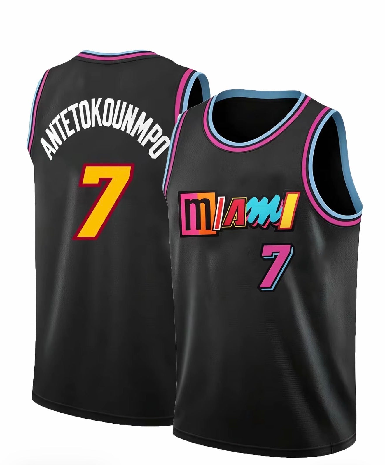 Giannis Antetokounmpo #7 Miami Heat Basketball Jerseys ☀️🏝️