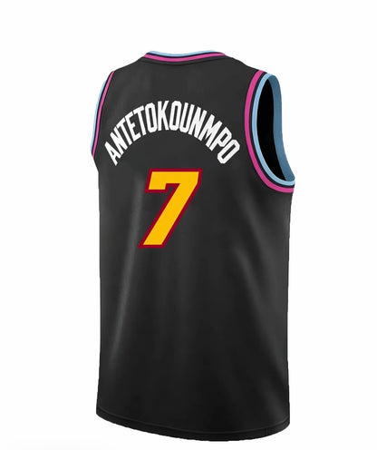 Giannis Antetokounmpo #7 Miami Heat Basketball Jerseys ☀️🏝️