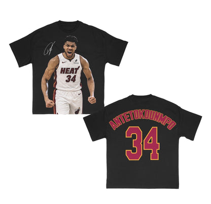 34” Giannis Antetokounmpo Miami Heat Tee 🏝️