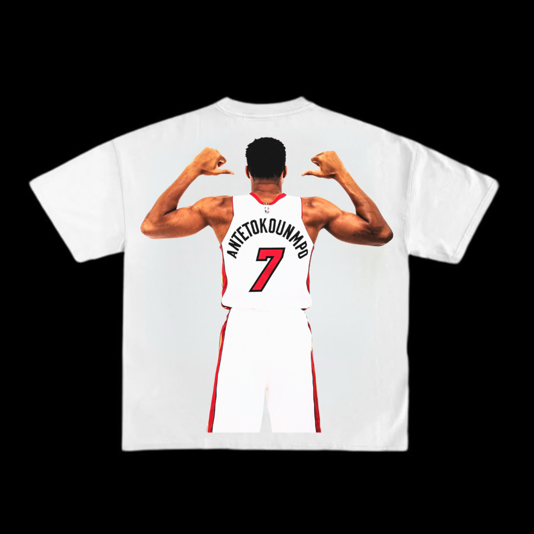 7” Giannis Antetokounmpo Miami Heat Tee 🏝️
