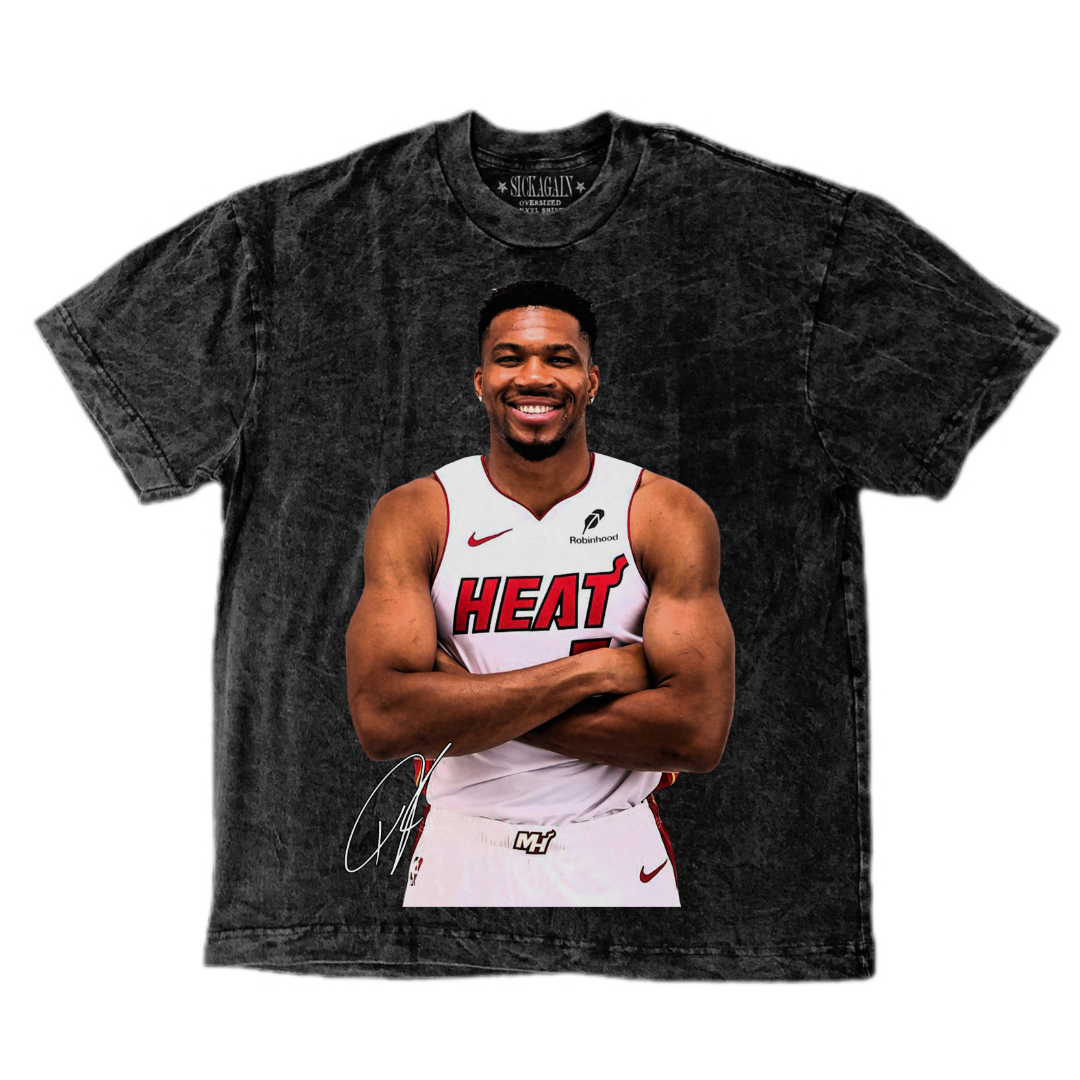 7” Giannis Antetokounmpo Miami Heat Tee 🏝️