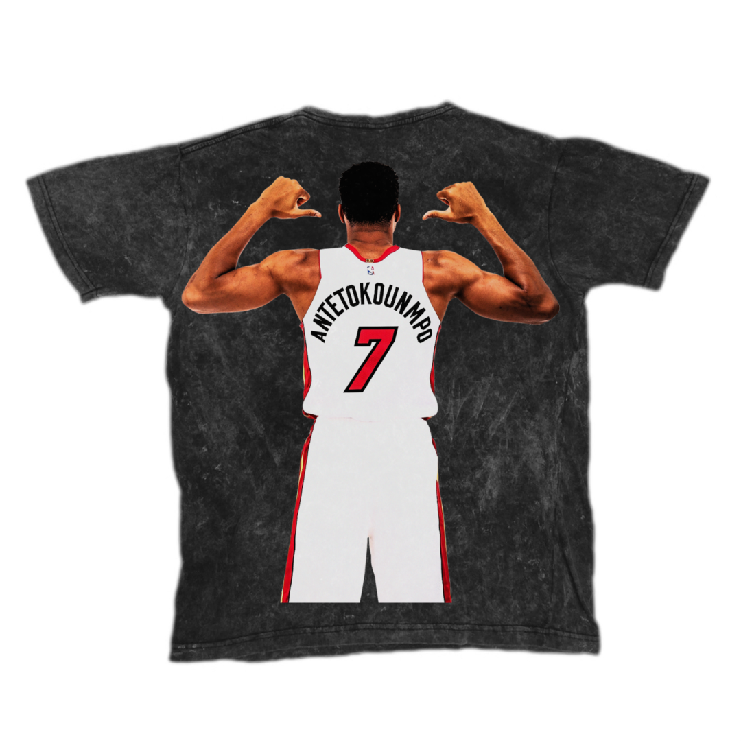 7” Giannis Antetokounmpo Miami Heat Tee 🏝️